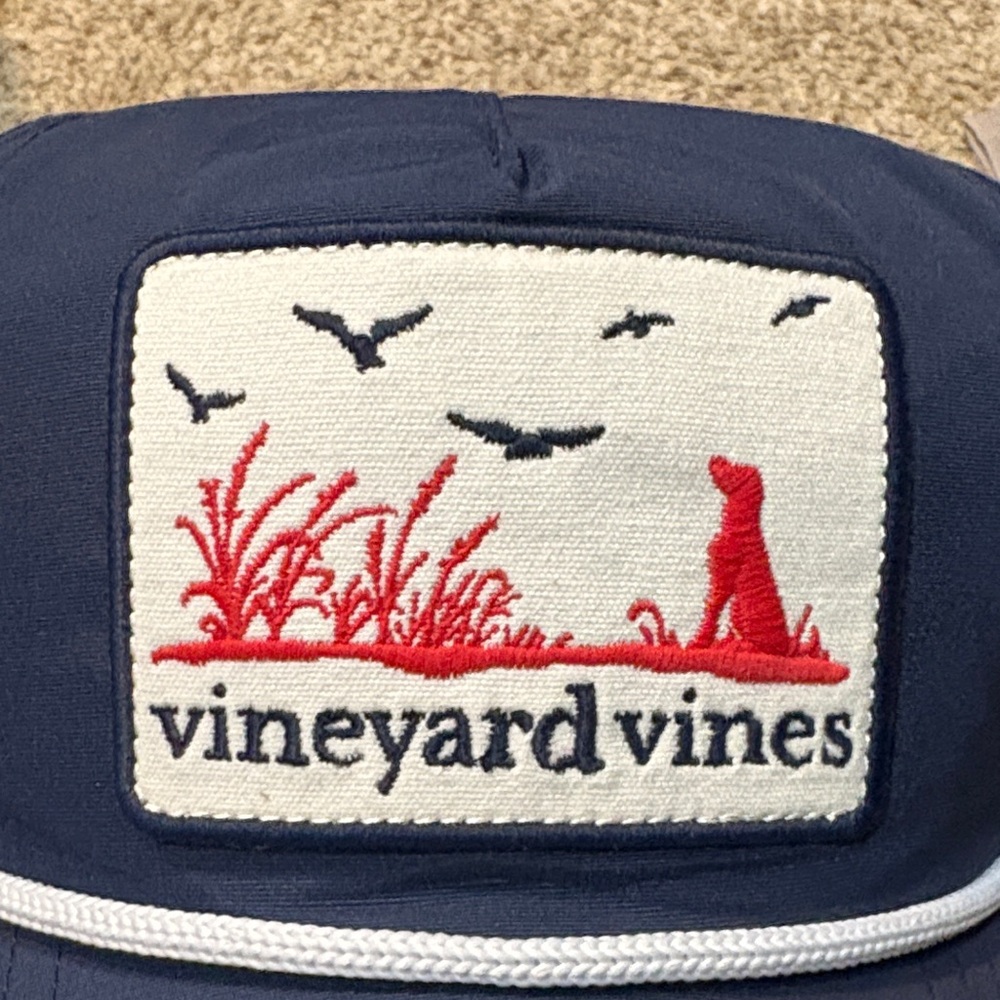 Vineyard Vines Dark Blue Hat with Red and White Details - Picture 2 of 4